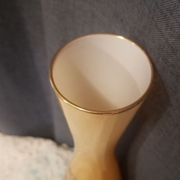 Vintage Art Glass Vase Yellow 12.5" - Picture 3 of 11